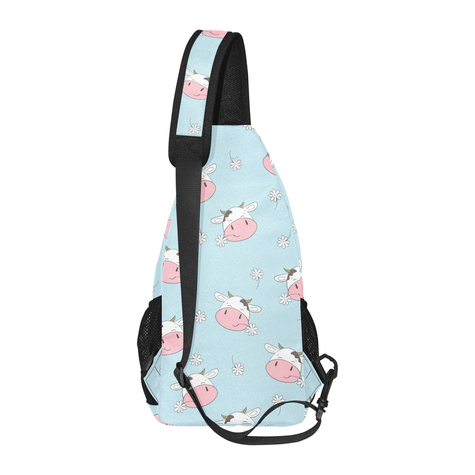 Cute cow flower pattern All Over Print Chest Bag