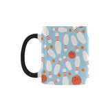 Bowling ball bowling pins blue blackground Morphing Mug Heat Changing Mug