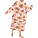 papaya leaves pattern Blanket Robe with Sleeves