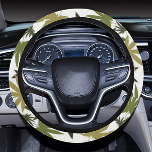 Canabis Marijuana Weed Pattern Print Design 05 Car Steering Wheel Cover