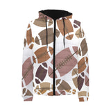 American football ball pattern Men's Padded Hooded Jacket