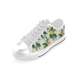 Beautiful parrot palm leaves pattern Men's Low Top Shoes White