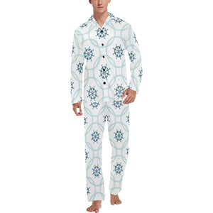 nautical steering wheel chain Men's Long Pajama Set