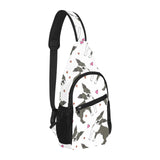 Boston terrier dog hearts vector pattern All Over Print Chest Bag