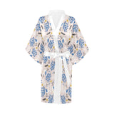 Cute peacock pattern Women's Short Kimono Robe