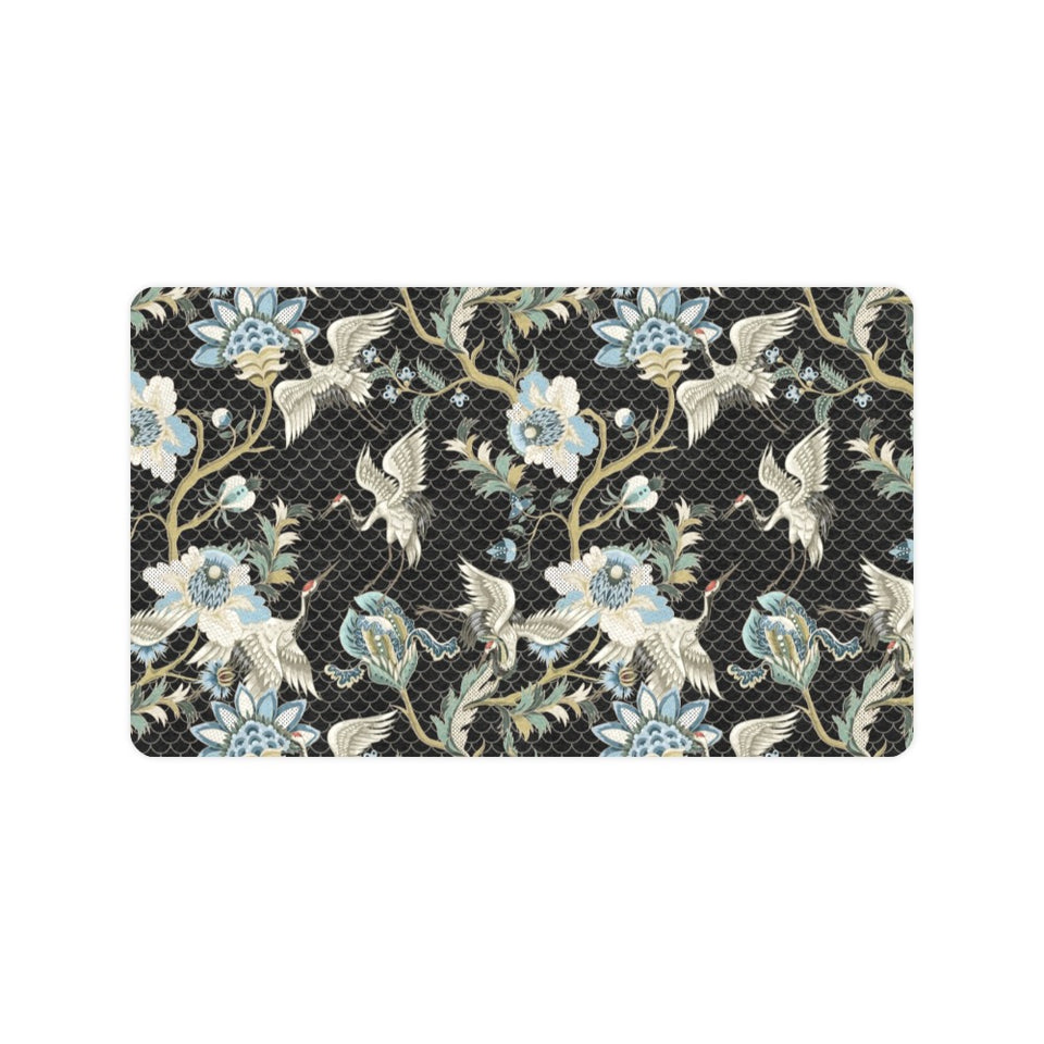 Japanese crane ornament elements Doormat