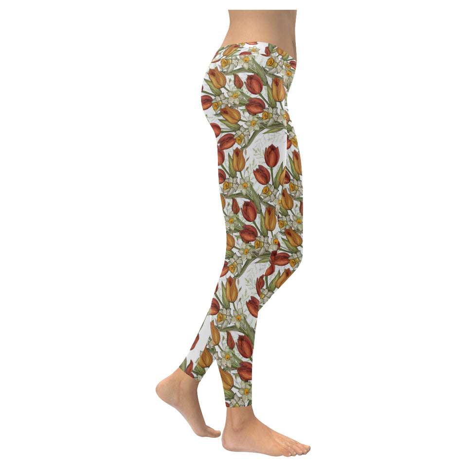 Red tulips and daffodils pattern Women's Legging Fulfilled In US