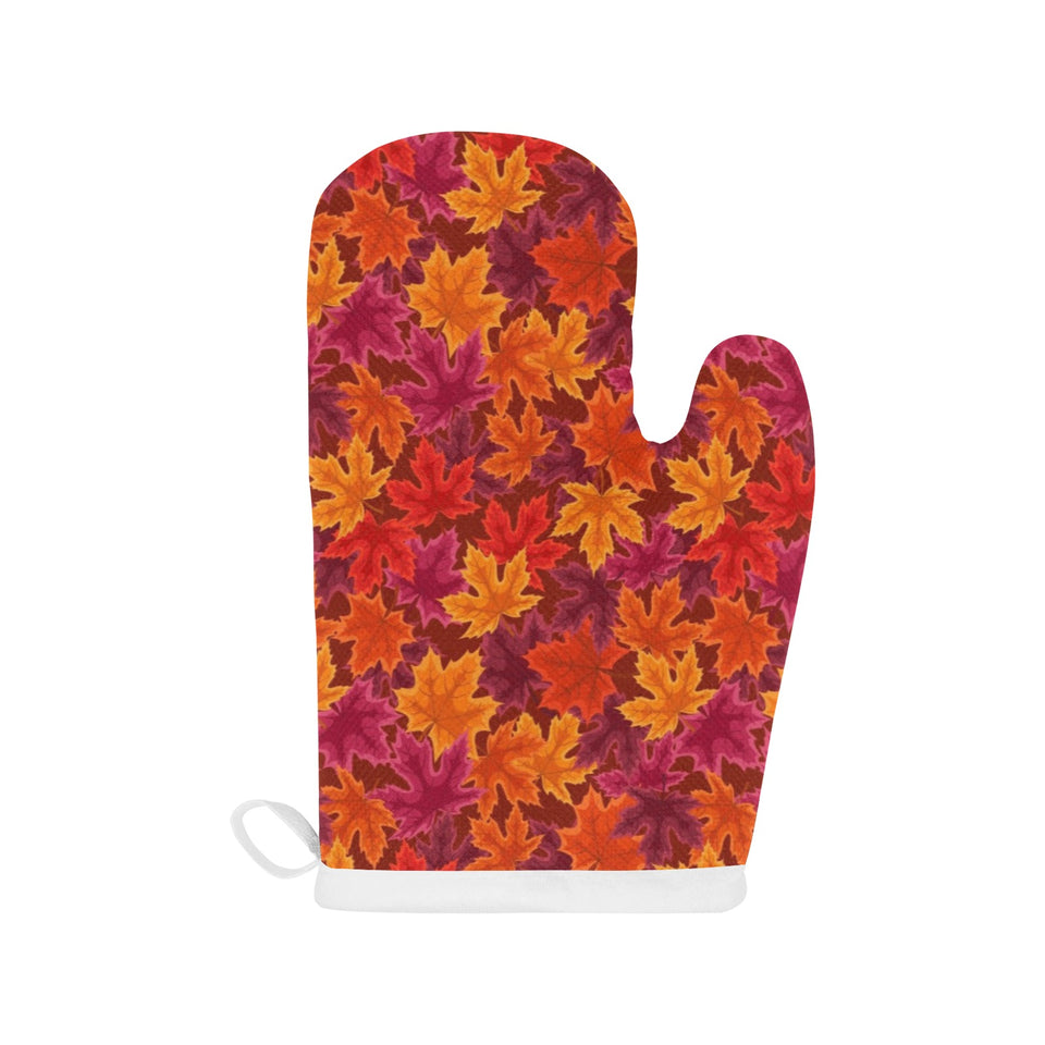 Autumn maple leaf pattern Heat Resistant Oven Mitts