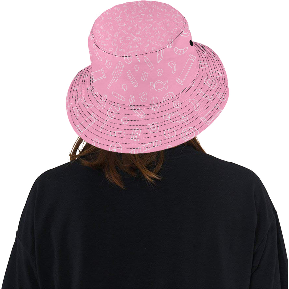 Sweet candy pink background Unisex Bucket Hat