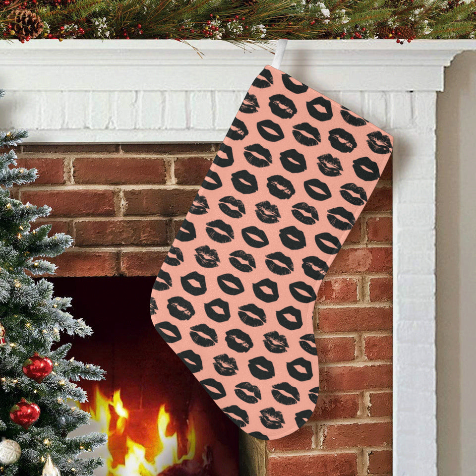 Lips Pattern Print Design 02 Christmas Stocking