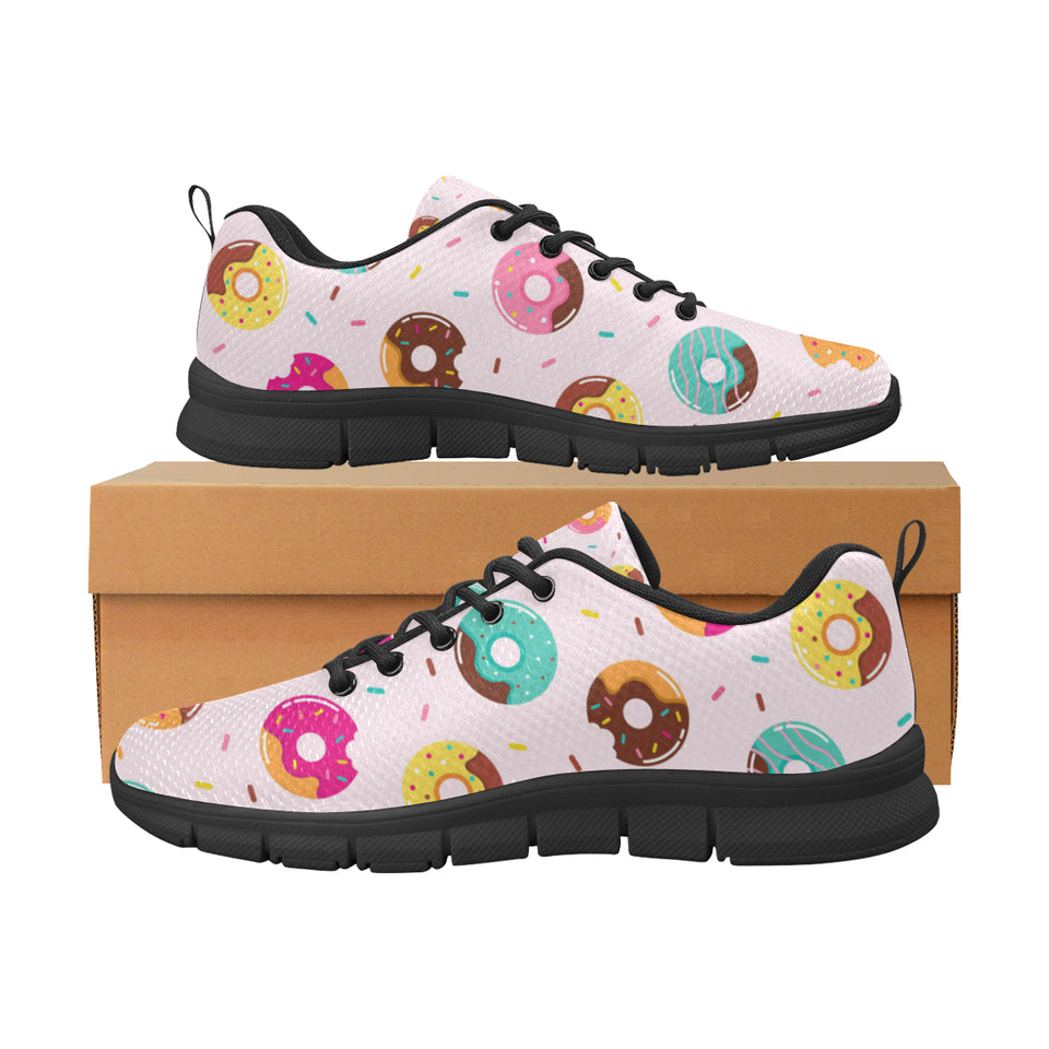 Donut pattern glaze pink background Men's Sneaker Shoes