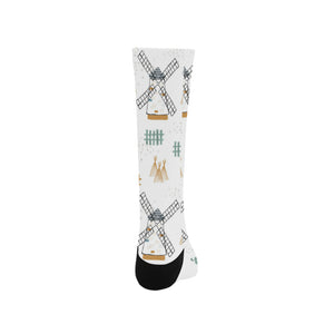 windmill pattern Crew Socks
