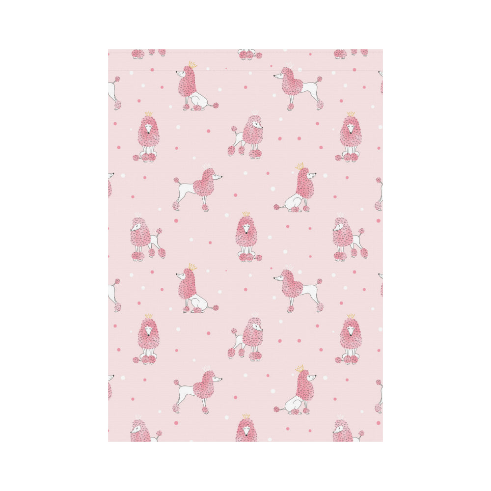 Poodle dog pink color theme House Flag Garden Flag