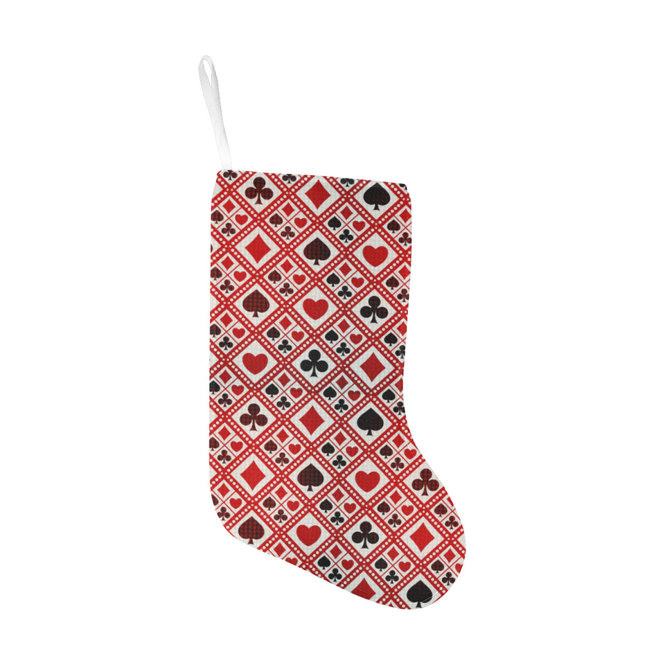Casino Cards Suits Pattern Print Design 03 Christmas Stocking