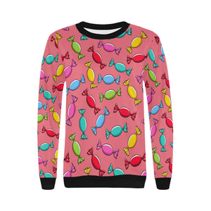 Colorful wrapped candy pattern Women's Crew Neck Sweatshirt
