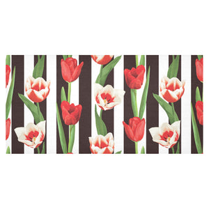 red and white tulips pattern Tablecloth