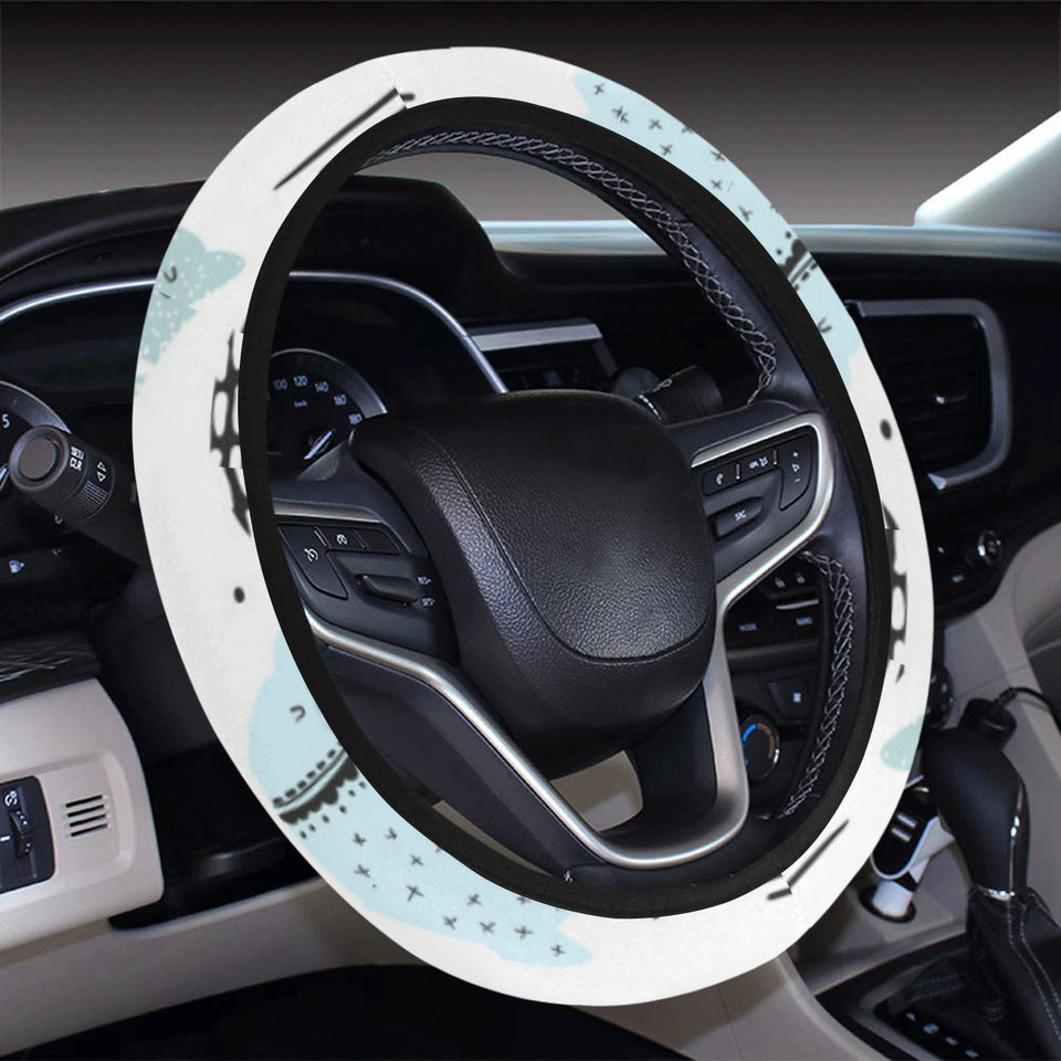 Cute dolphins Childish Style pattern Car Steering Wheel Cover