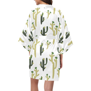 Cute cactus pattern Women's Short Kimono Robe