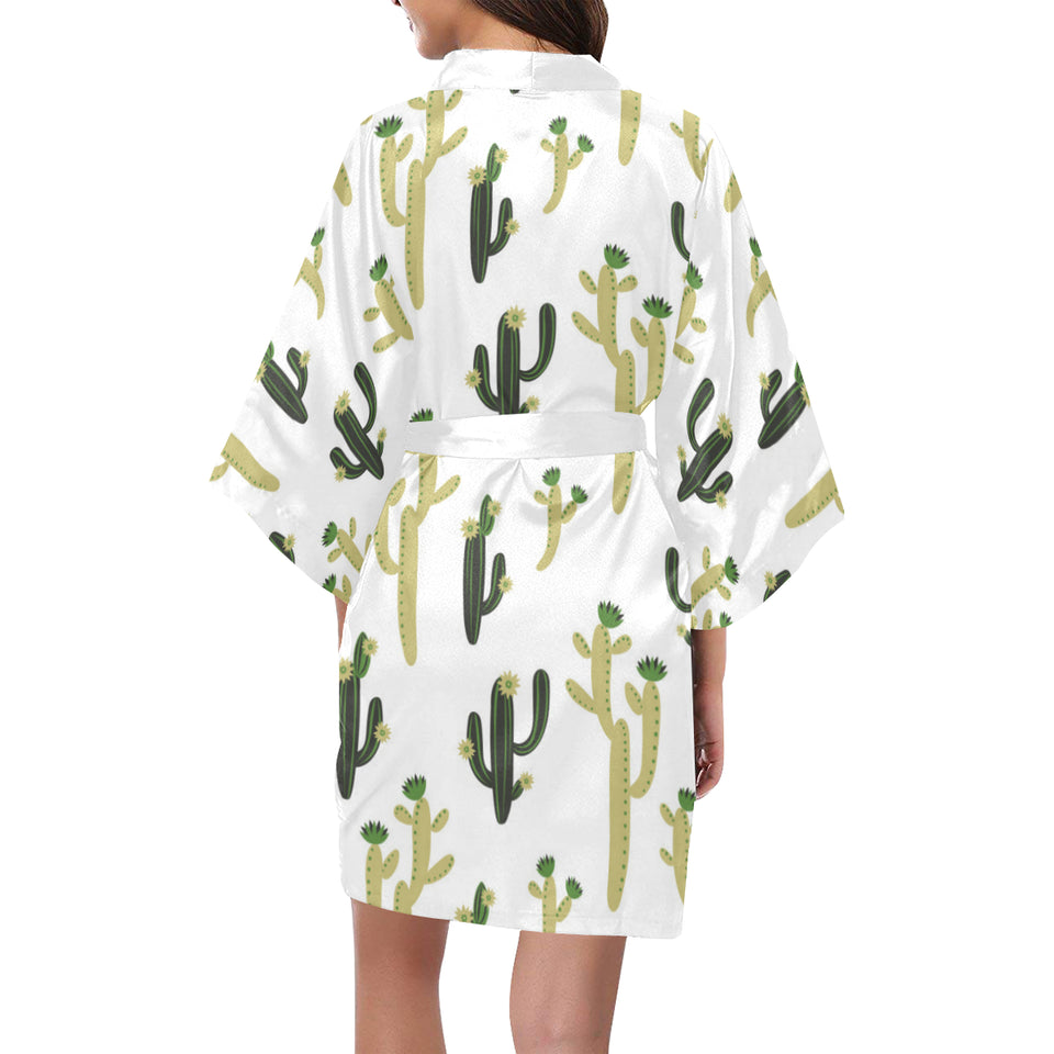 Cute cactus pattern Women's Short Kimono Robe