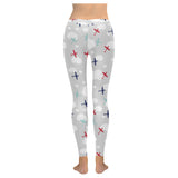 Airplane cloud grey background Women's Legging Fulfilled In US