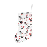 Cool rooster chicken cock floral ornament backgrou Christmas Stocking