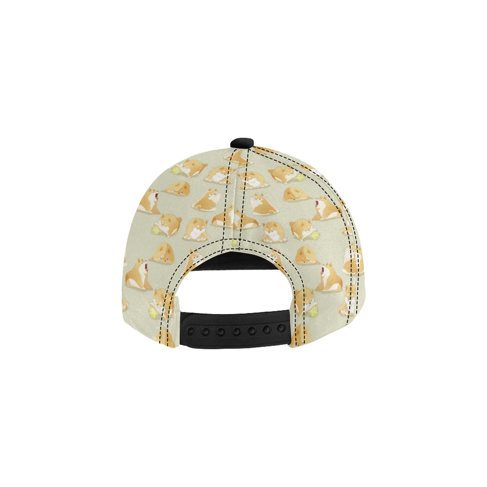 Cute fat shiba inu dog pattern All Over Print Snapback Cap