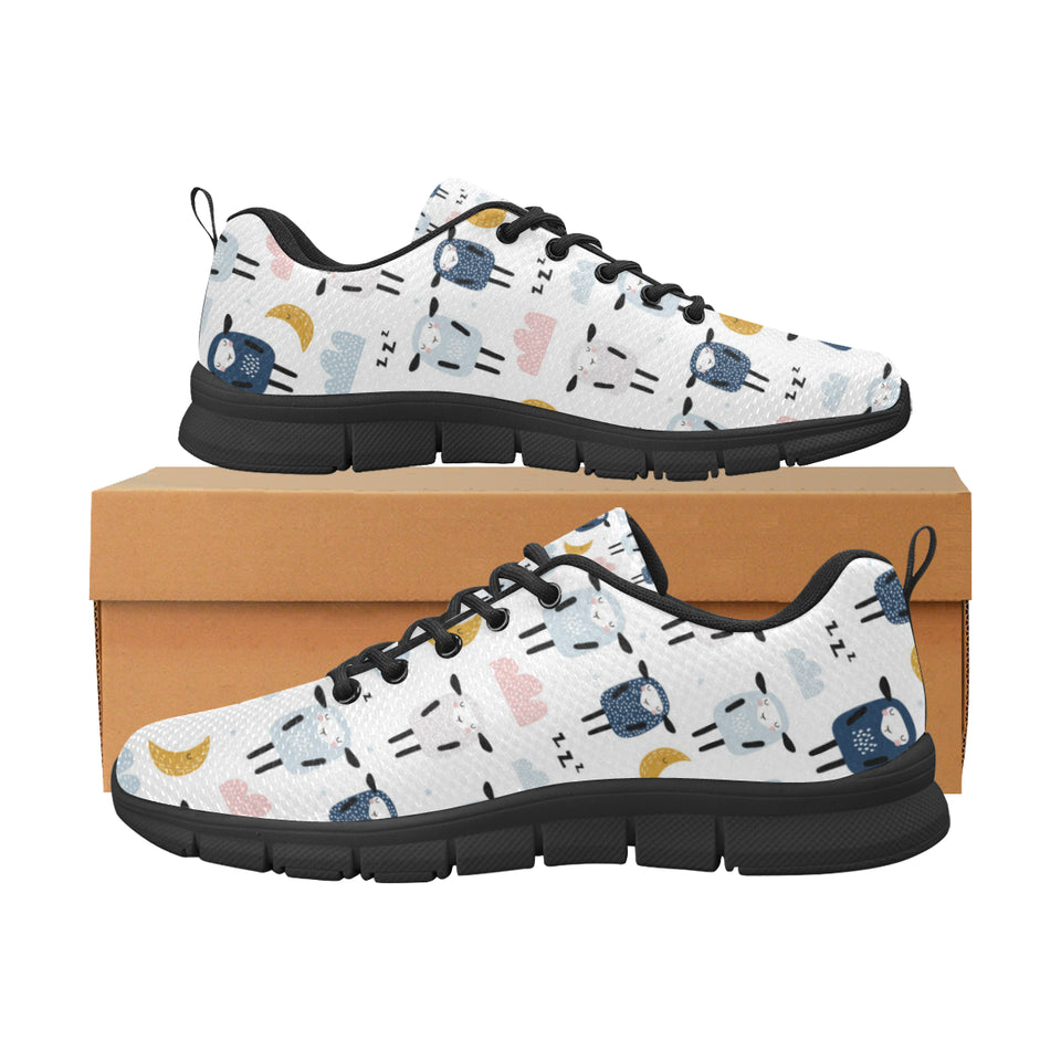 Cute sleeping sheep moon cloud pattern Women's Sneaker Shoes