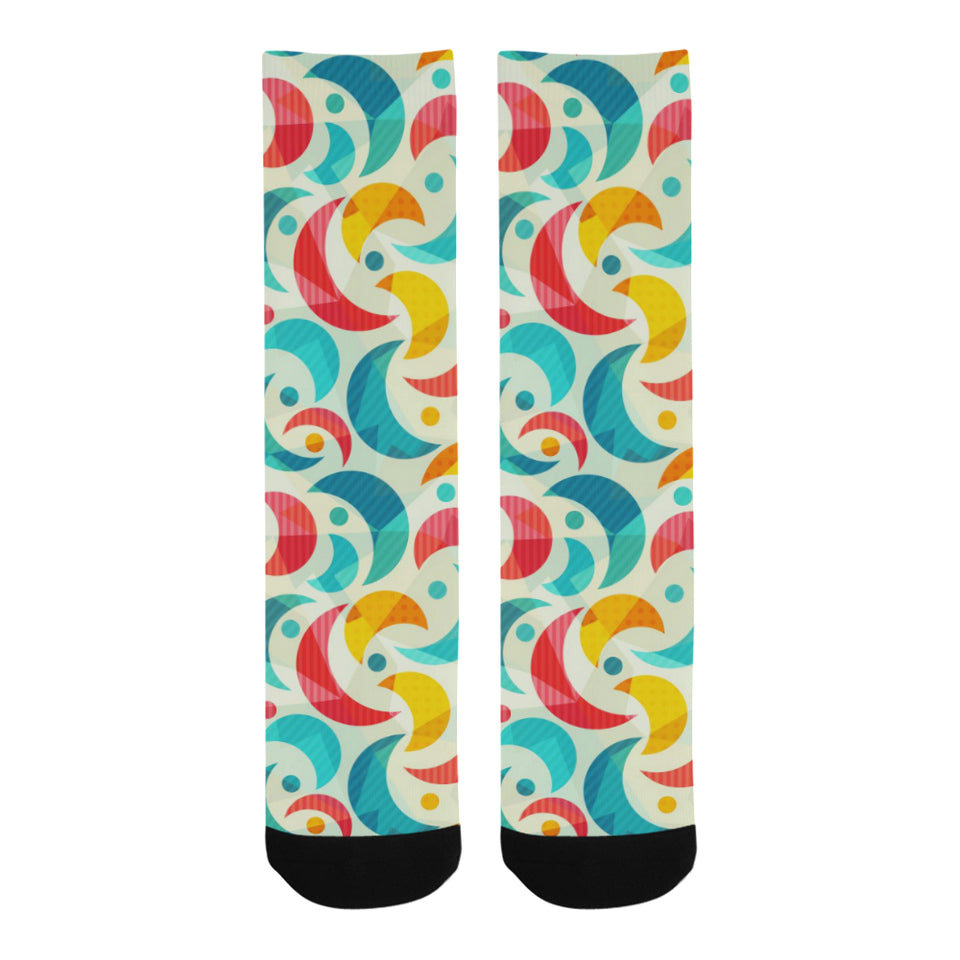 Colorful moon pattern Crew Socks