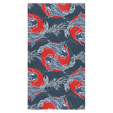 Koi Fish Carp Fishs hand drawn japanese art Bath Towel