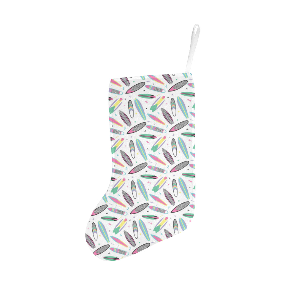 Surfboard Pattern Print Design 04 Christmas Stocking