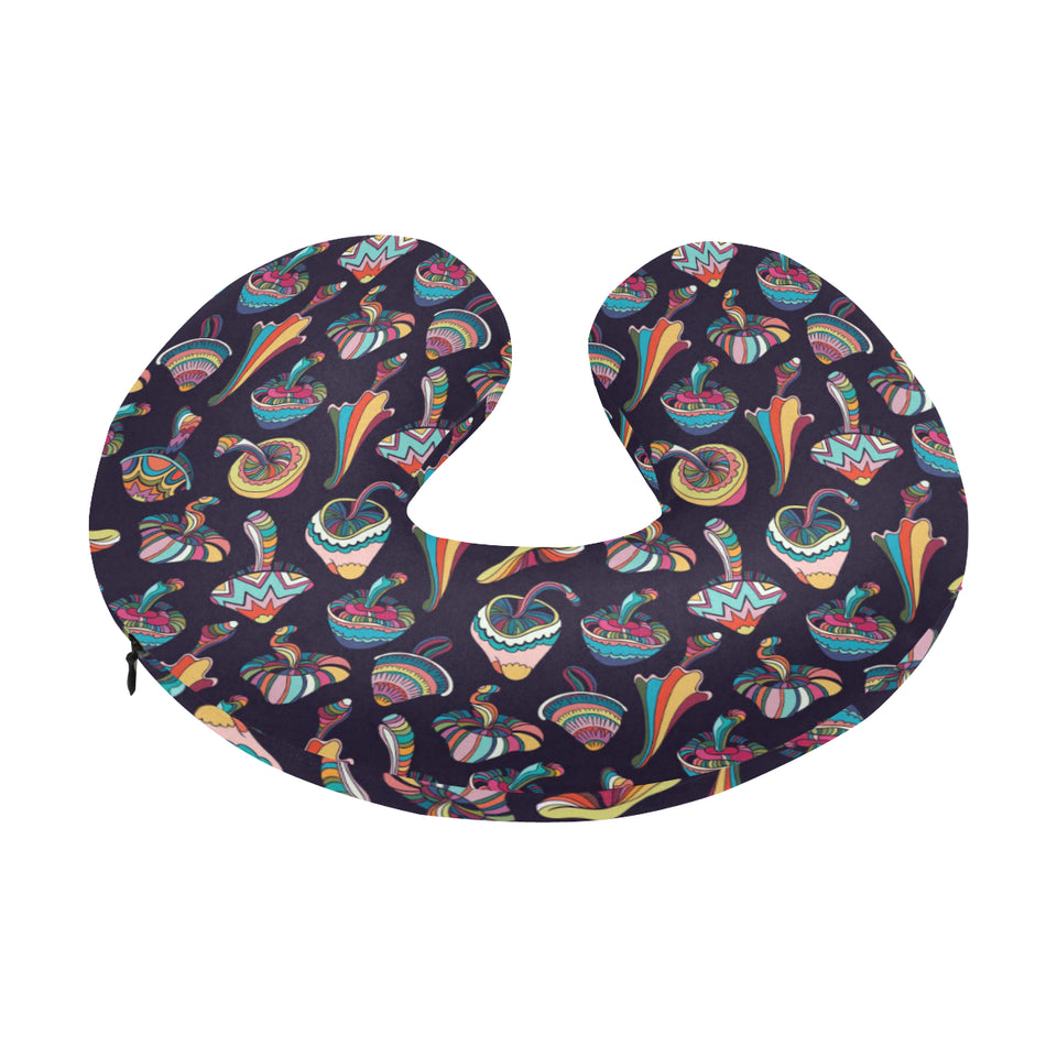 Colorful mushroom pattern U-Shaped Travel Neck Pillow