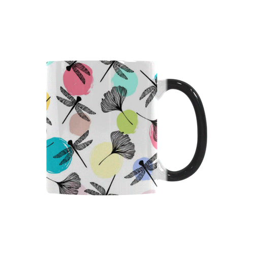 Dragonflies ginkgo leaves pattern Morphing Mug Heat Changing Mug