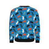 Colorful rhino pattern Men's Crew Neck Sweatshirt
