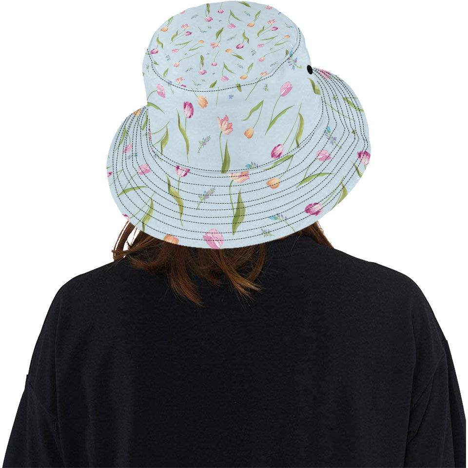 Watercolor Tulips pattern Unisex Bucket Hat