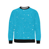 Airplane destinations blue background Men's Crew Neck Sweatshirt