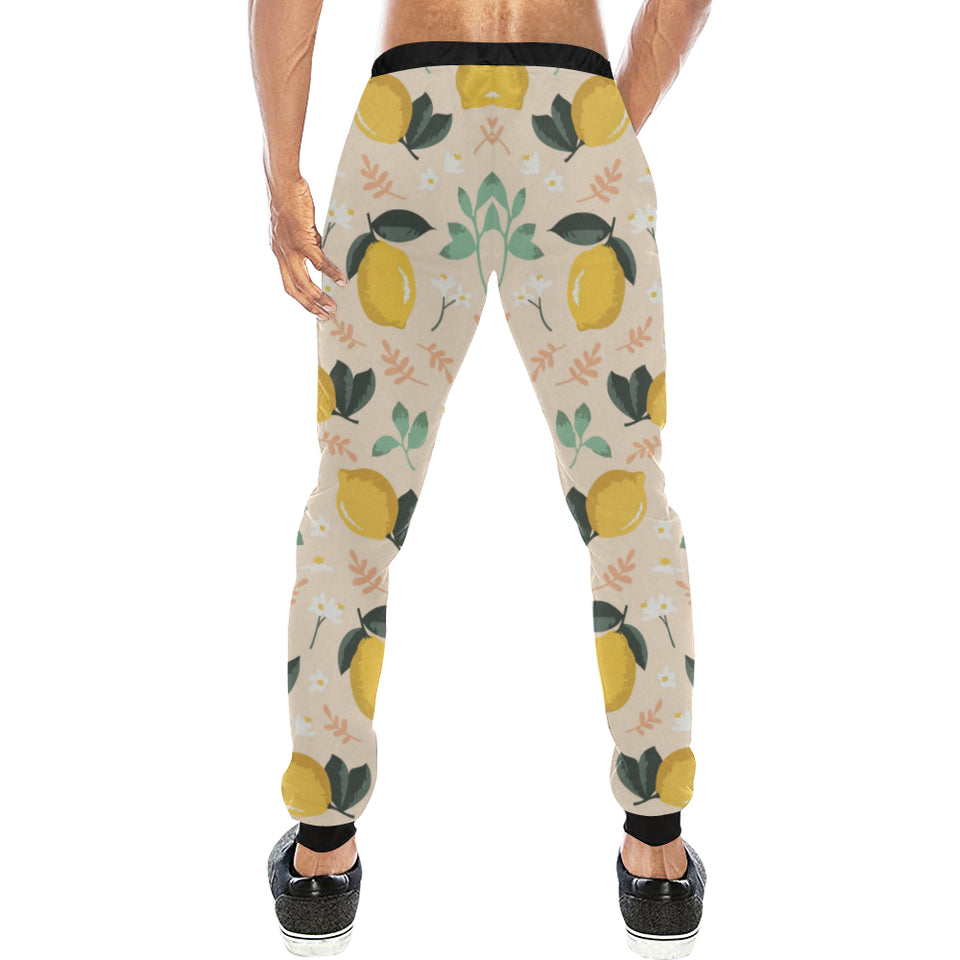 lemon flower leave pattern Unisex Casual Sweatpants