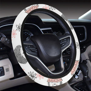 Hedgehog Pattern Print Design 02 Car Steering Wheel Cover