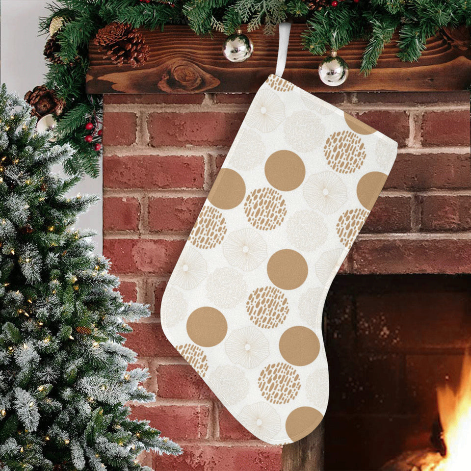 Gold Texture mushroom pattern Christmas Stocking