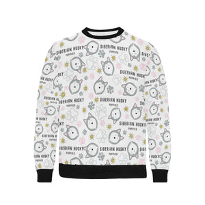 Siberian Husky design pattern Men's Crew Neck Sweatshirt