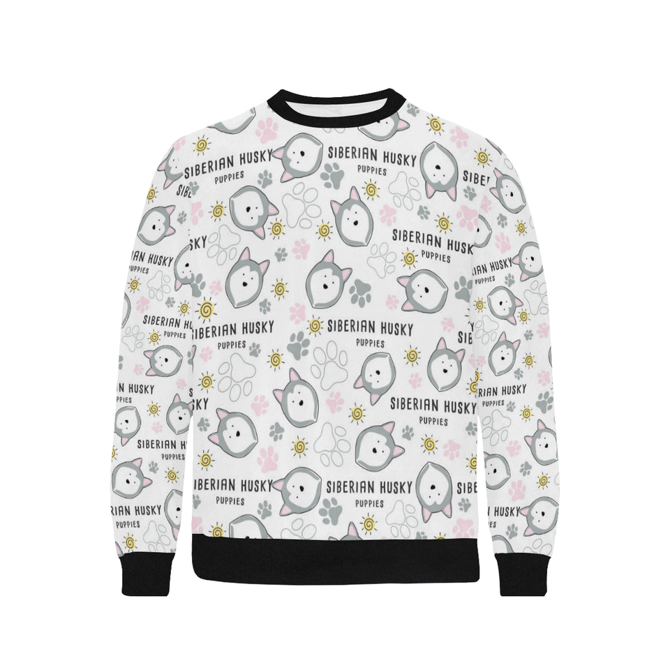 Siberian Husky design pattern Men's Crew Neck Sweatshirt