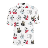 French bulldog cup paw pattern Men's All Over Print Polo Shirt