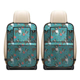 Boston terrier beautiful flower pattern Car Seat Back Organizer