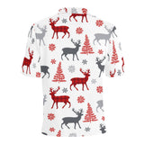 Deer tree snowflakes chrismas pattern Men's All Over Print Polo Shirt