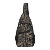 luxurious gold lotus waterlily black background All Over Print Chest Bag