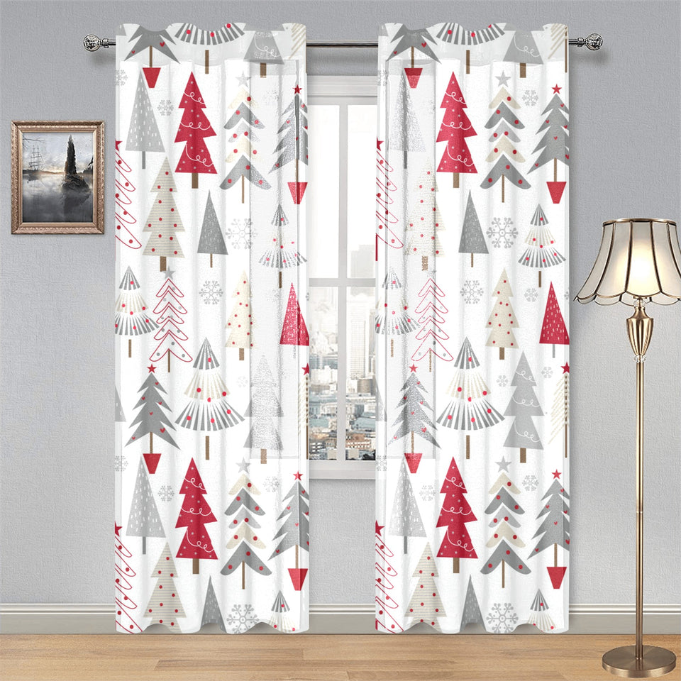 Cute Christmas tree pattern Gauze Curtain