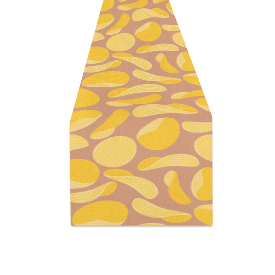 Potato Chips Pattern Print Design 01 Table Runner