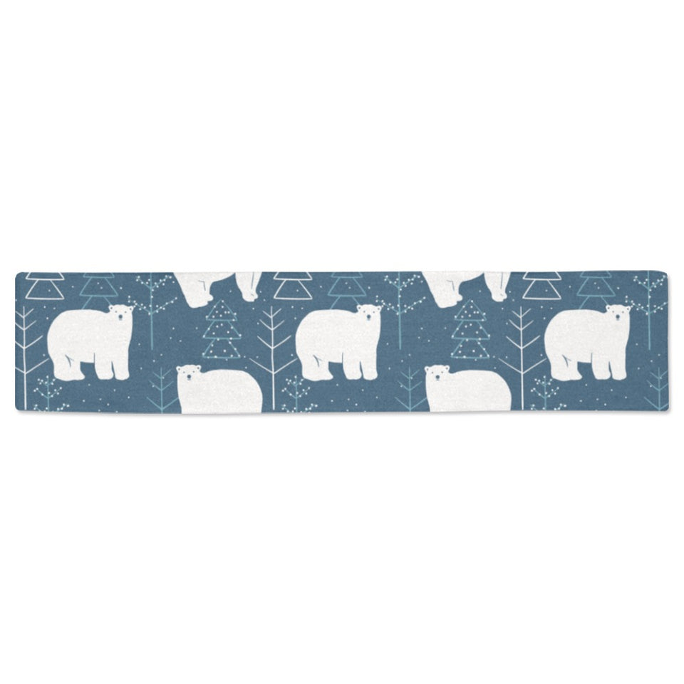 polar bear mother her child pattern Table Runner