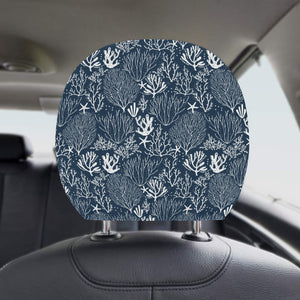 Coral Reef Pattern Print Design 05 Car Headrest Cover