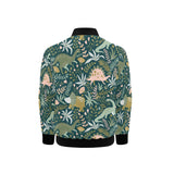 dinosaurs tropical leaves flower pattern Kids' Boys' Girls' Bomber Jacket