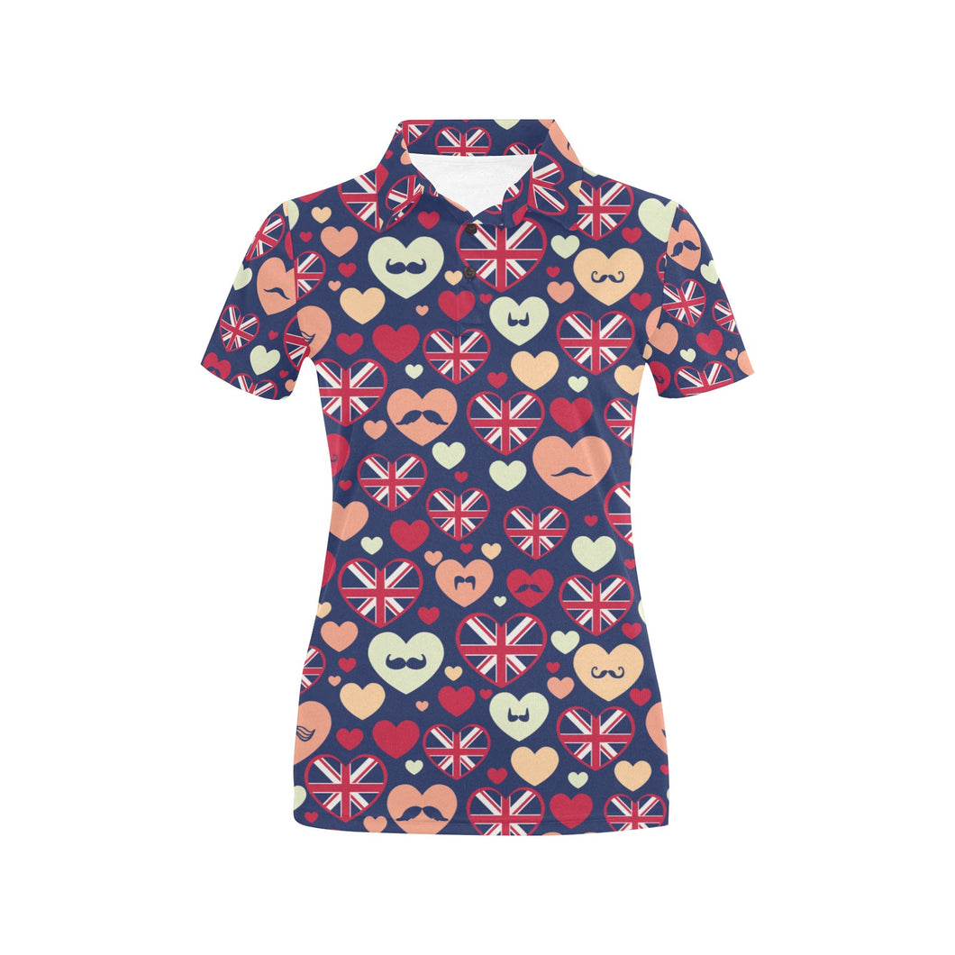 British Pattern Print Design 02 Women's All Over Print Polo Shirt